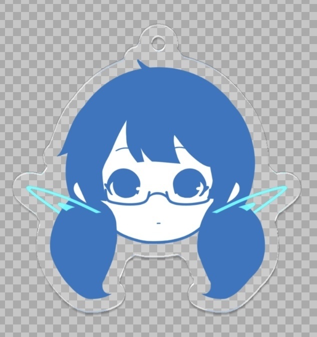 ブルー アクリルキーホルダー