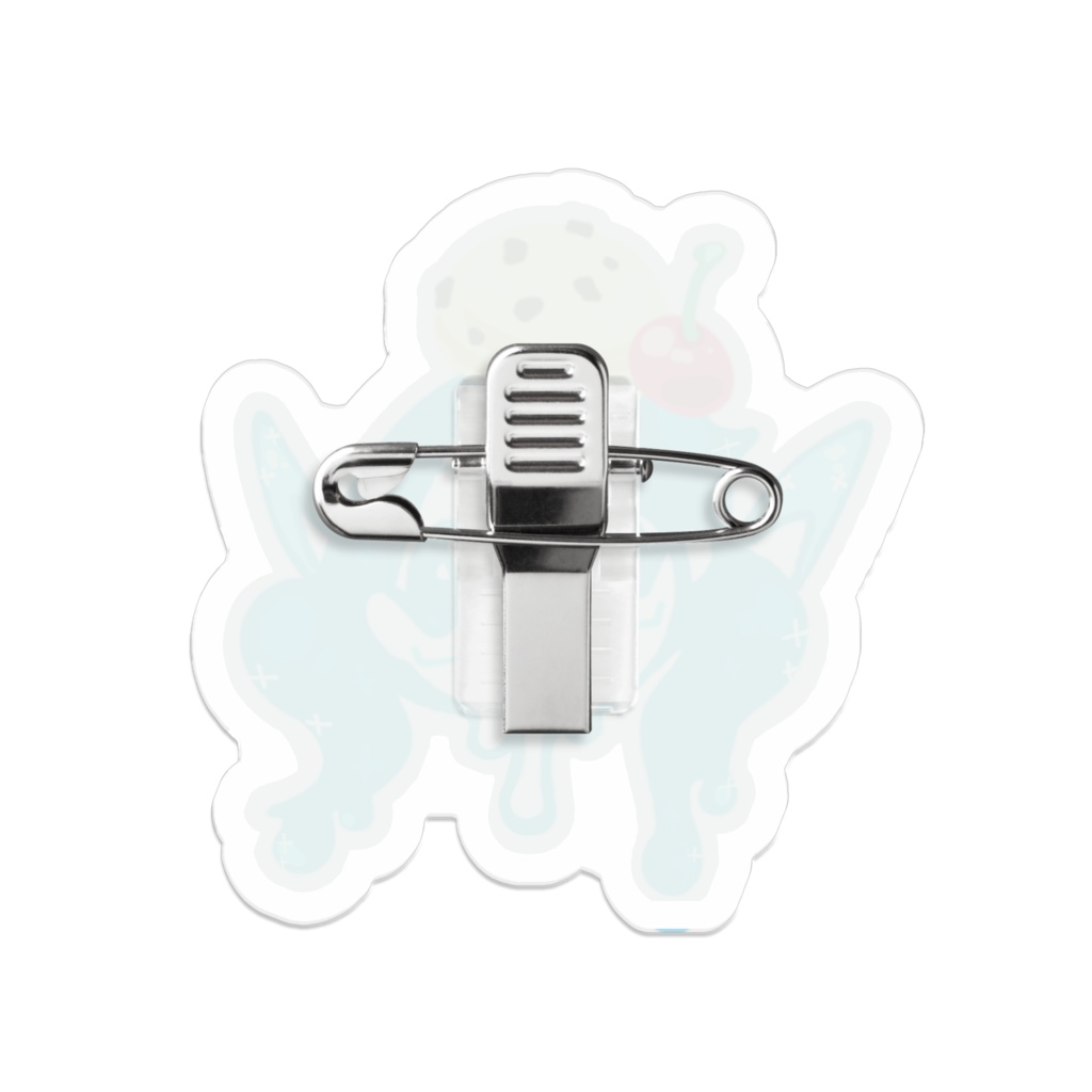 冰淇淋(びんちりん)ブルーソーダカラー-アクリルバッジ 文字なしver.