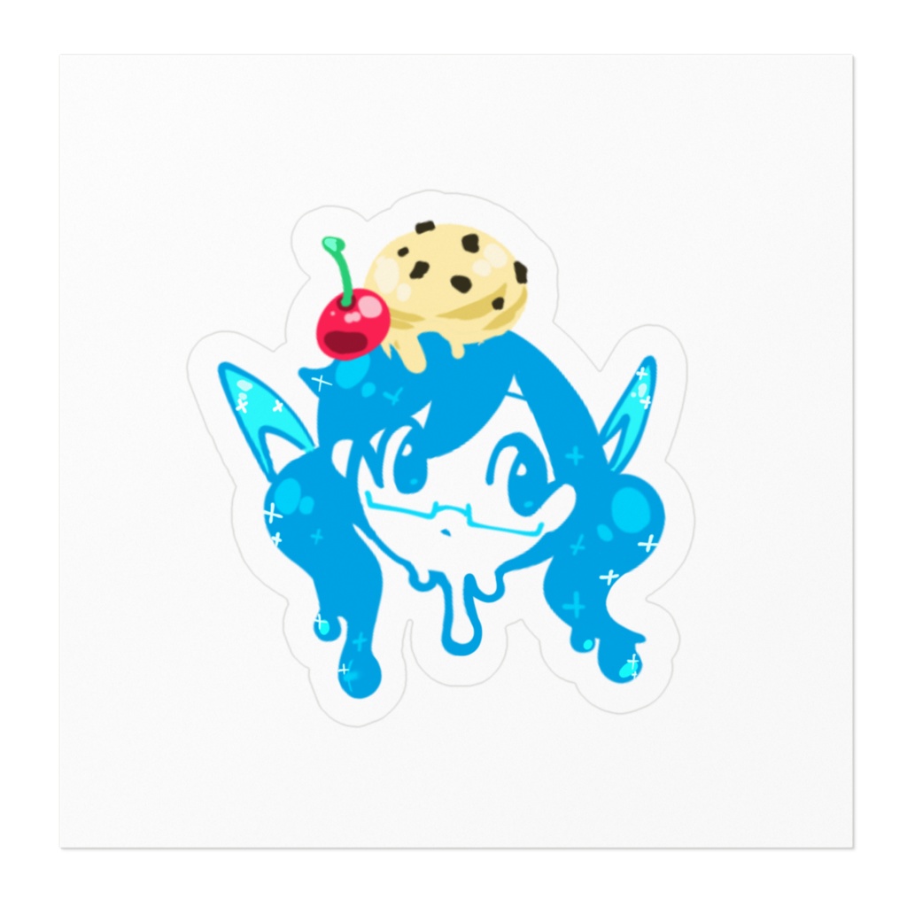 冰淇淋(びんちりん)ブルーソーダカラー-ステッカー