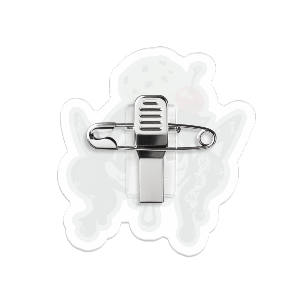 冰淇淋(びんちりん)レトロカラー-アクリルバッジ 文字ありver.