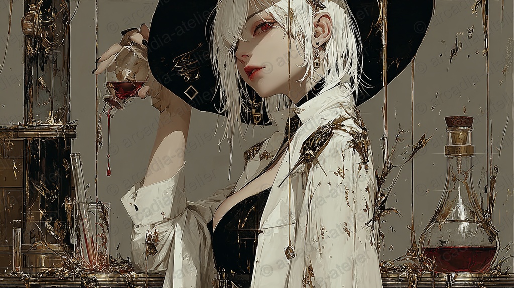 【4K】白の錬金術師｜ダークファンタジー壁紙