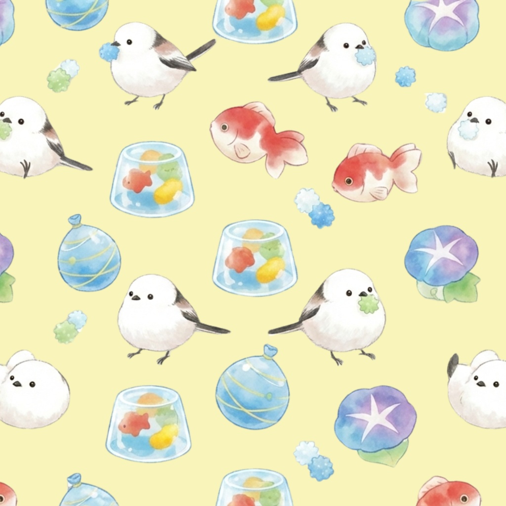 夏のやわらかい色のデザインペーパー