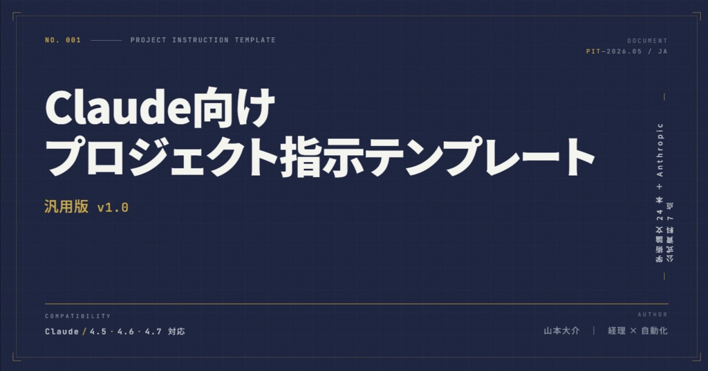 Claudeプロジェクト指示テンプレート 汎用版 v1.0｜学術論文24本＋Anthropic公式資料7点に基づく