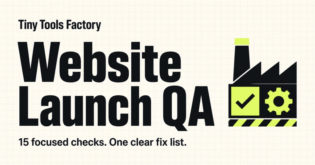 Website Launch QA｜Webサイト公開前15項目チェックツール（Next.jsソースコード）
