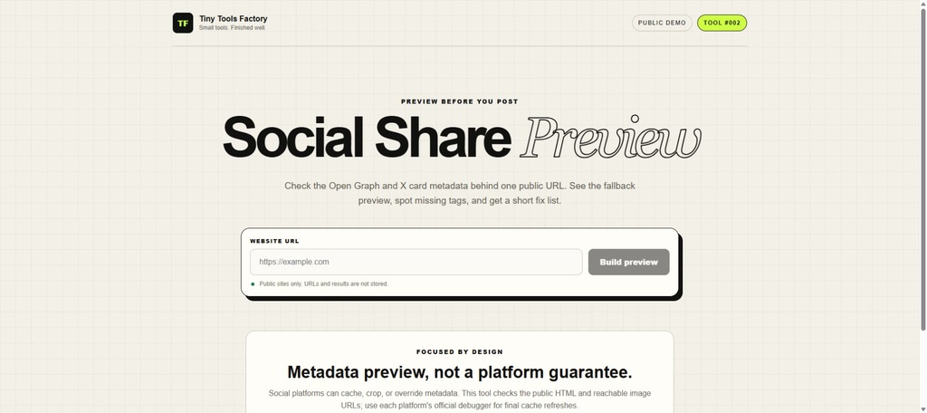 Social Share Preview|SNS共有前のOGP・Xカード8項目チェックツール(Next.jsソースコード)