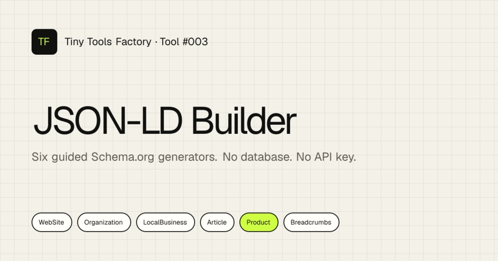 JSON-LD Builder｜6種類の構造化データをフォームで作るNext.jsソースコード