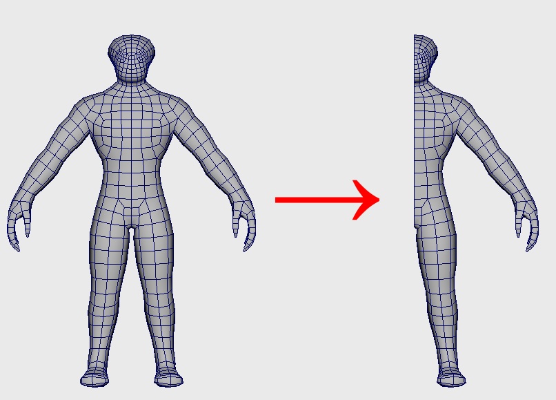 Maya Script (X,Y,Z)対応 フェース削除ツール