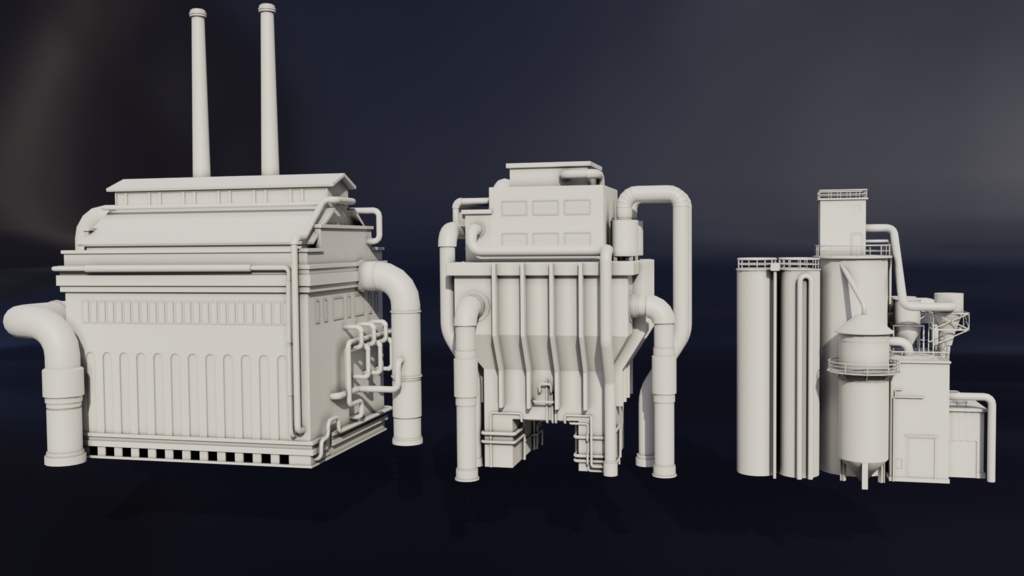 Steampunk風建物アセット※モデルのみ