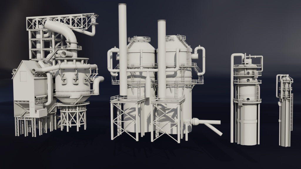 Steampunk風建物アセット※モデルのみ