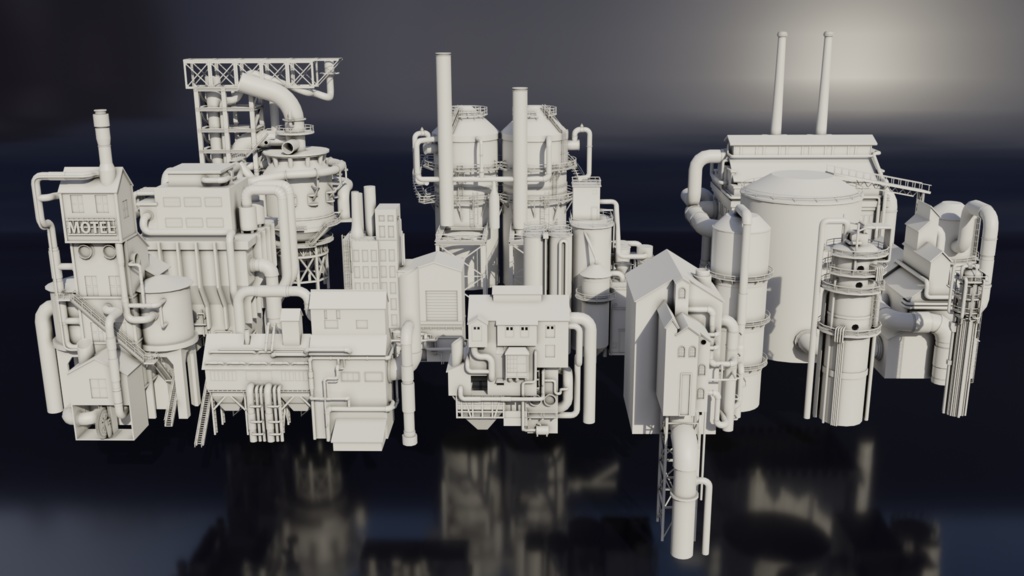 Steampunk風建物アセット※モデルのみ