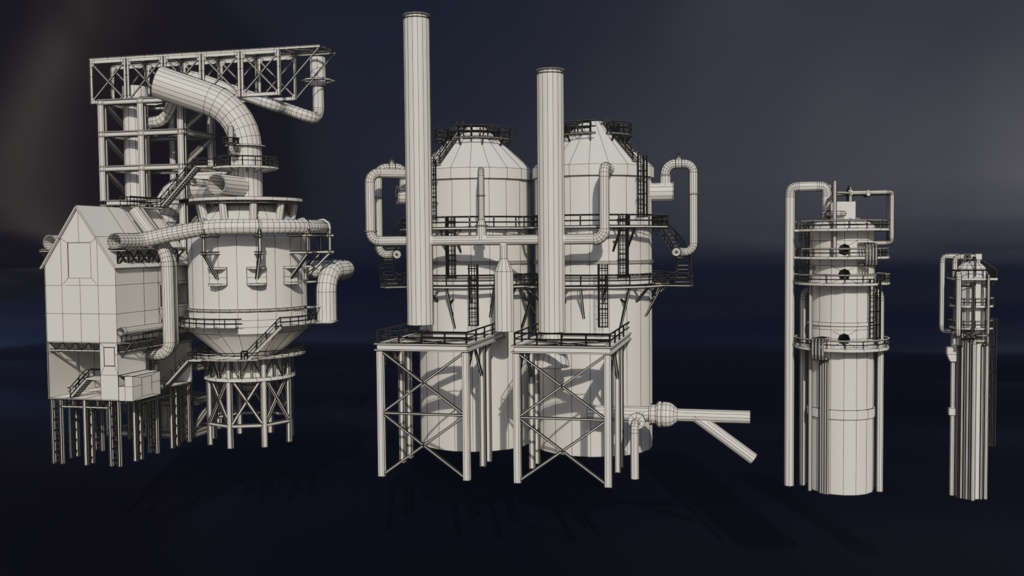 Steampunk風建物アセット※モデルのみ