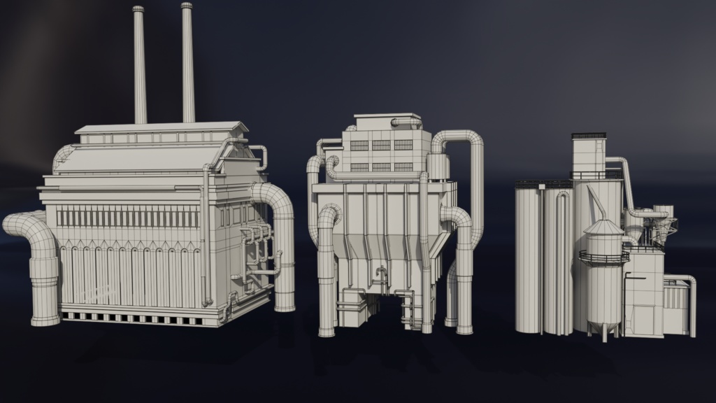 Steampunk風建物アセット※モデルのみ