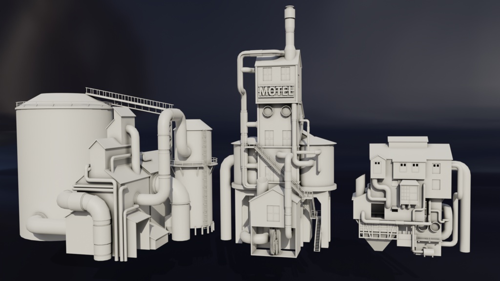 Steampunk風建物アセット※モデルのみ