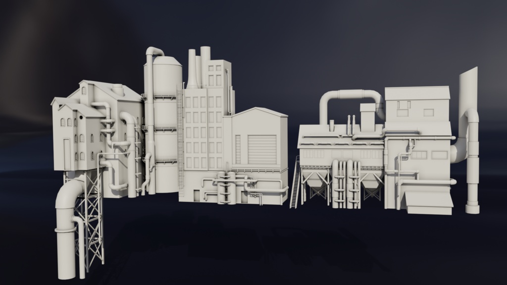 Steampunk風建物アセット※モデルのみ