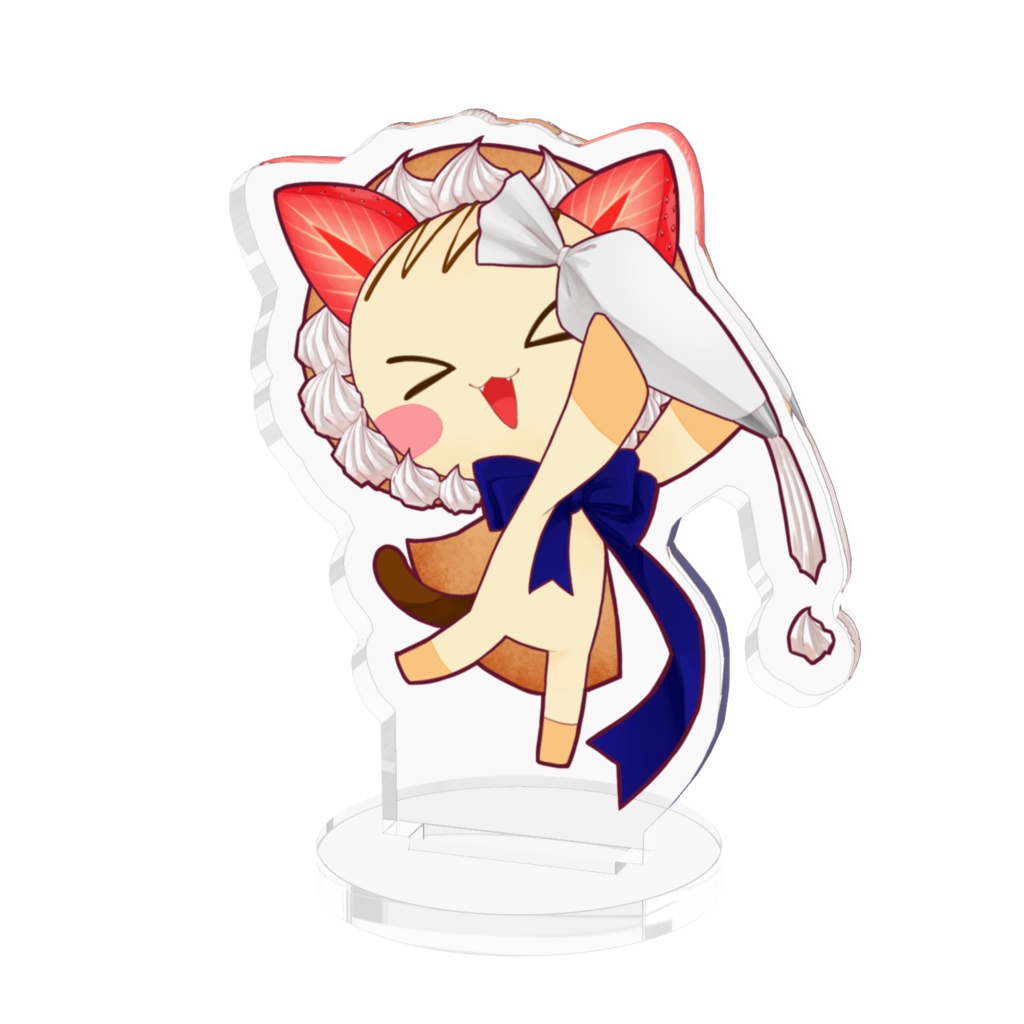 アクリルスタンド　クレープにゃん(ホイップ)