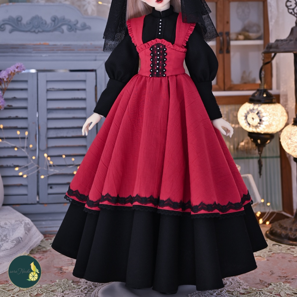 【古城の案内人】black×vintage red＊1/3 size