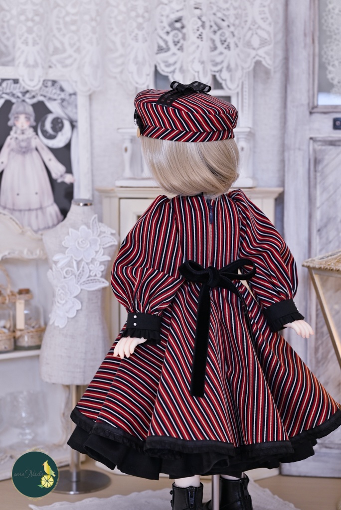 Regimental stripe one-piece dress*1/3(T42cm)size