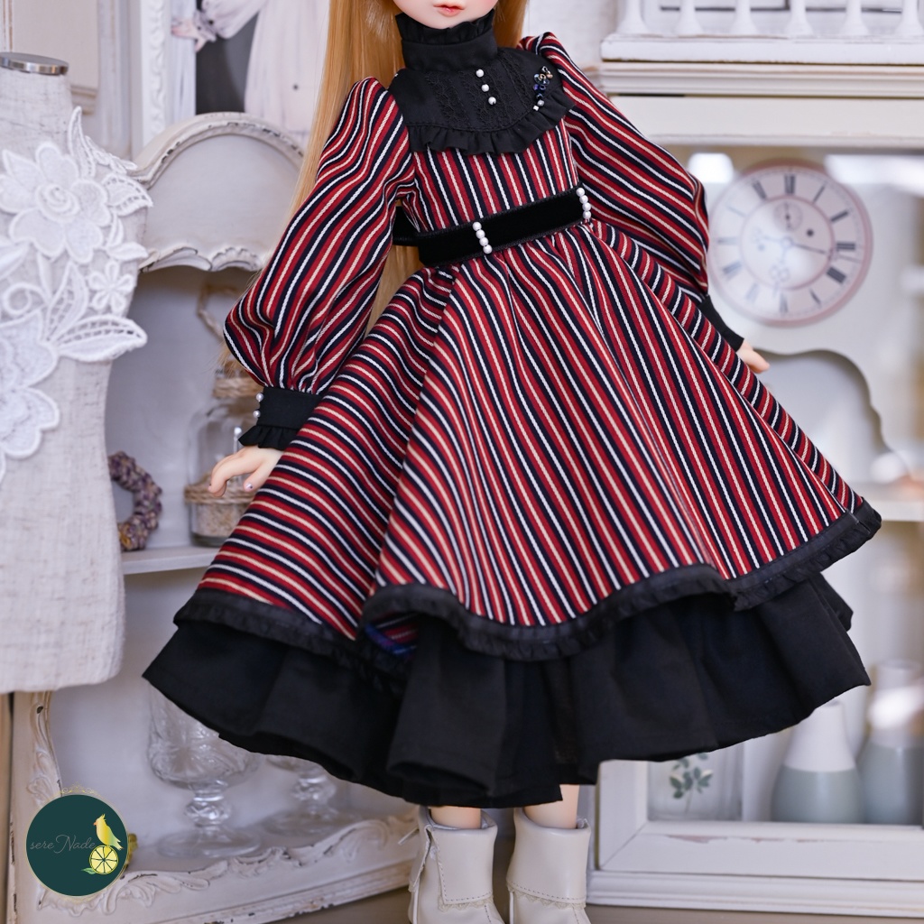 Regimental stripe one-piece dress＊1/4size