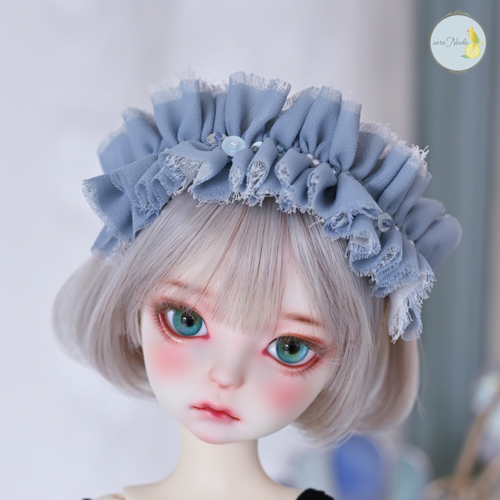 シルクシフォン カチューシャ＊pale ice blue＊1/4&1/3 size