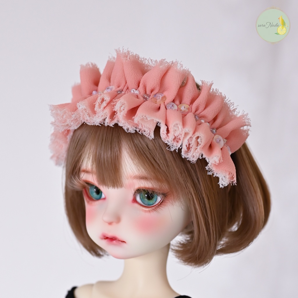 シルクシフォン カチューシャ*apricot chiffon*1/4&1/3 size