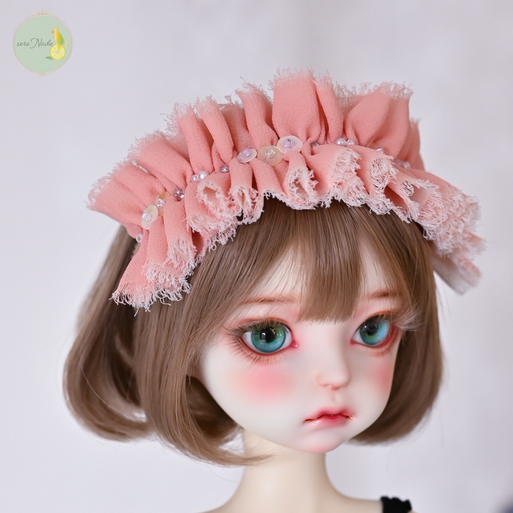 シルクシフォン カチューシャ*apricot chiffon*1/4&1/3 size