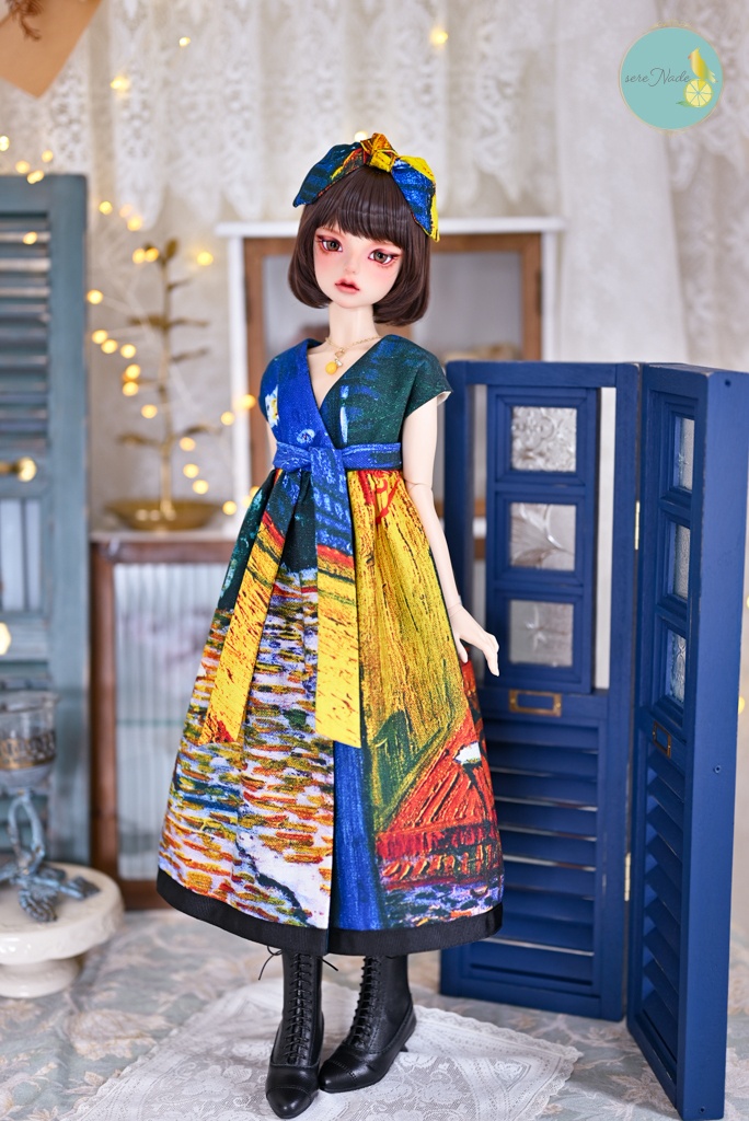 【夜のカフェテラス】1/3size カシュクールワンピース 2点set+おまけ付き