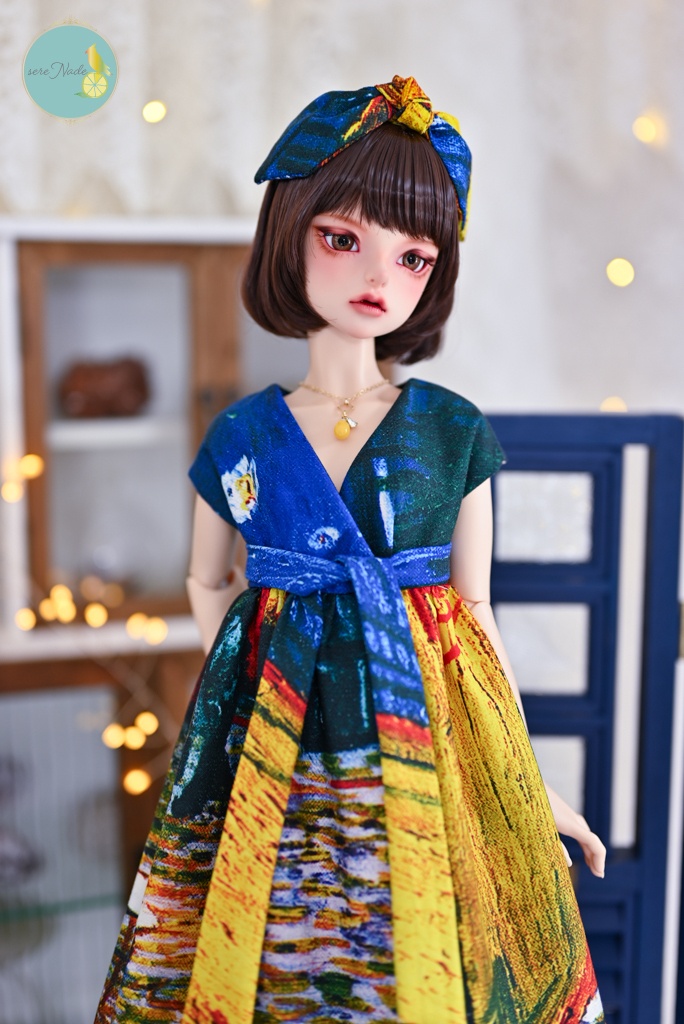 【夜のカフェテラス】1/3size カシュクールワンピース 2点set+おまけ付き