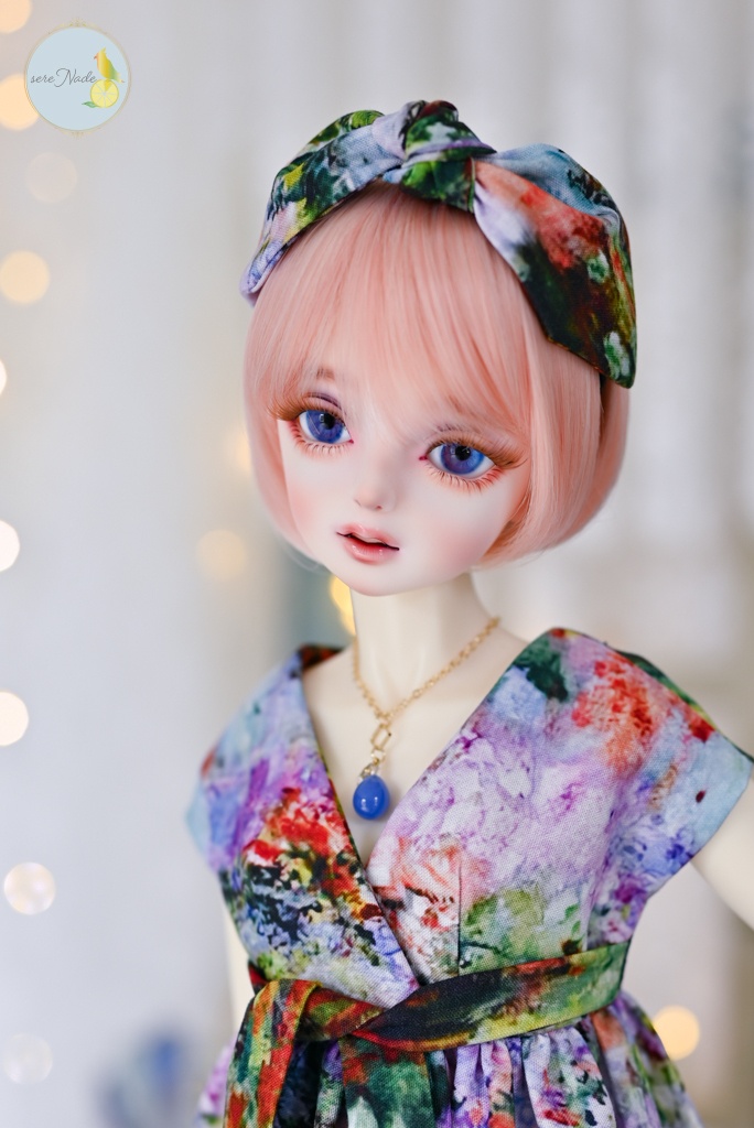 【モネの庭、アイリス】1/3size カシュクールワンピース 2点set+おまけ付き