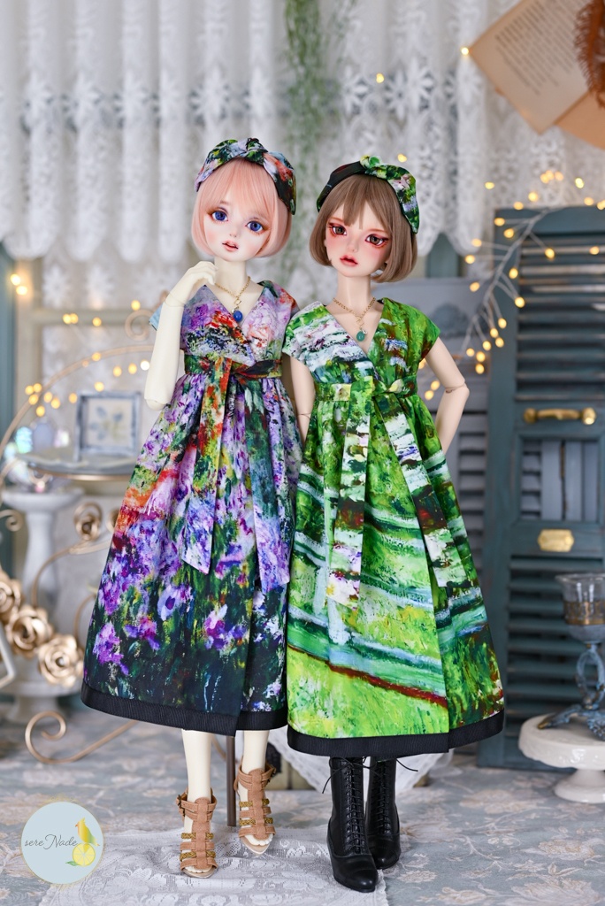 【睡蓮の池に架かる橋】1/3size カシュクールワンピース 2点set+おまけ付き