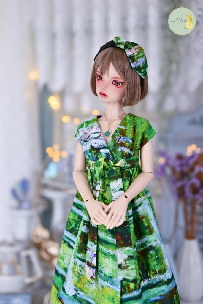 【睡蓮の池に架かる橋】1/3size カシュクールワンピース 2点set+おまけ付き