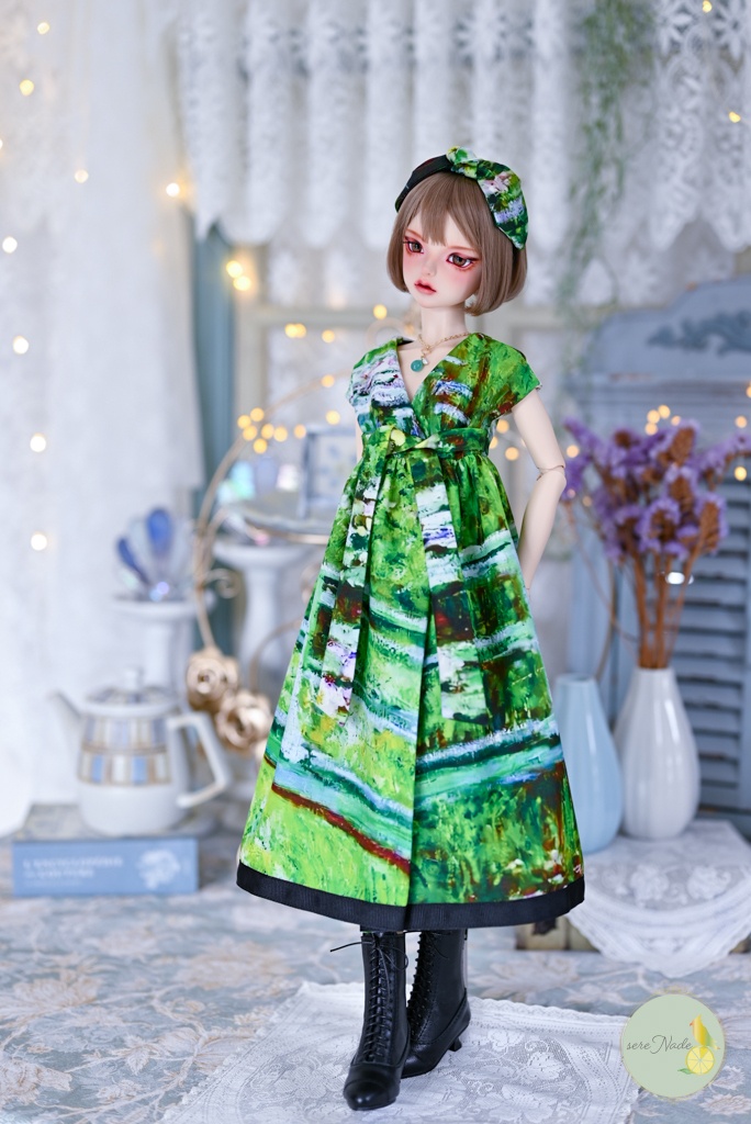 【睡蓮の池に架かる橋】1/3size カシュクールワンピース 2点set+おまけ付き