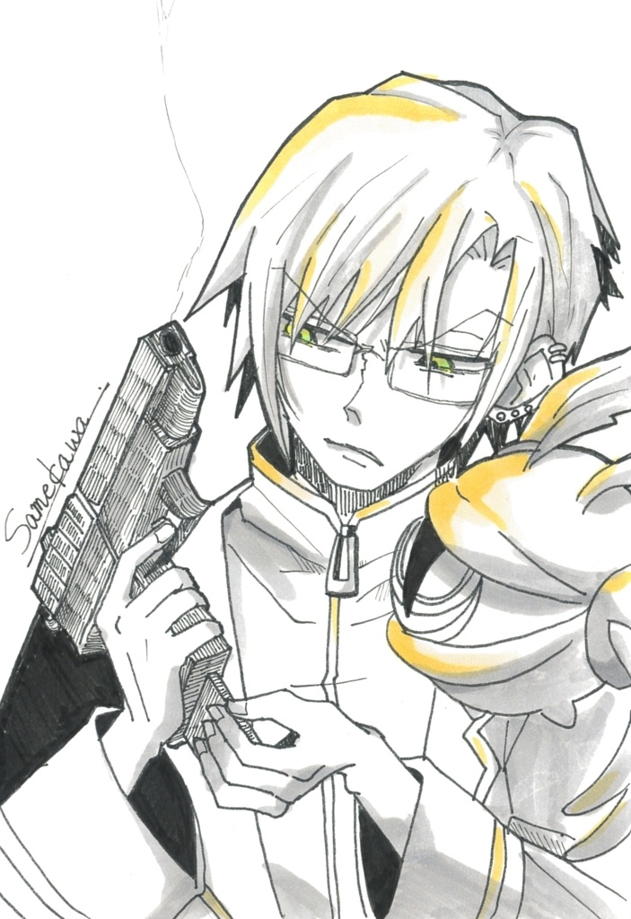 ポストカードサイズ アナログ原画（レオ）＋描き下ろしミニ色紙