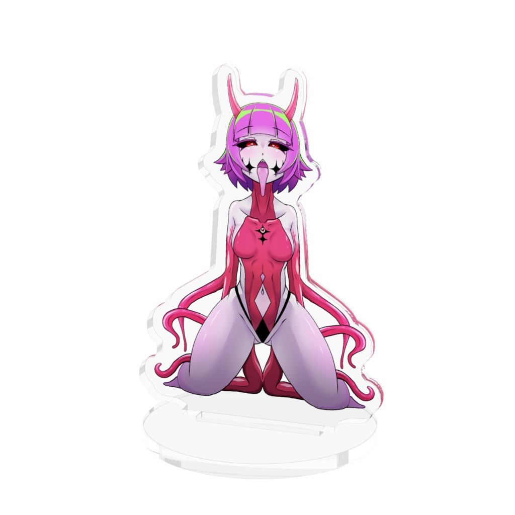 舌出し膝立ちスタンド