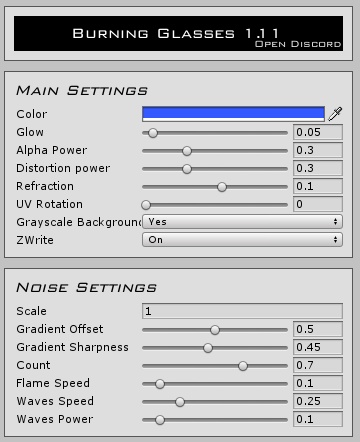 VRChat Burning glasses shader 1.11
