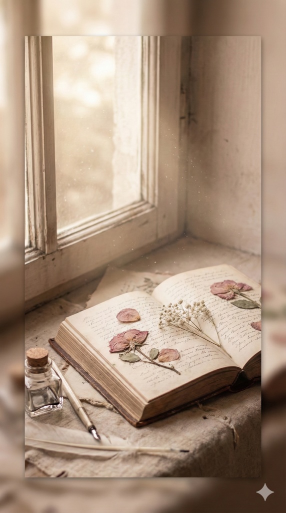 【詩的な午後】Melancholy Bloom - 文学的ヴィンテージ壁紙