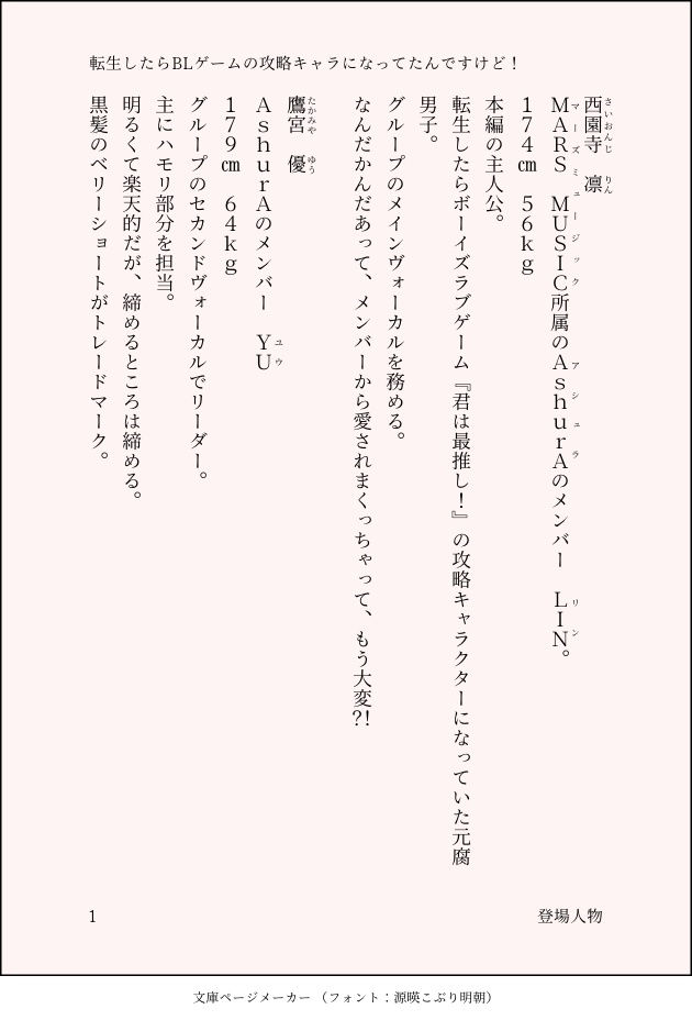 転生したらBLゲームの攻略キャラになってたんですけど!第一章
