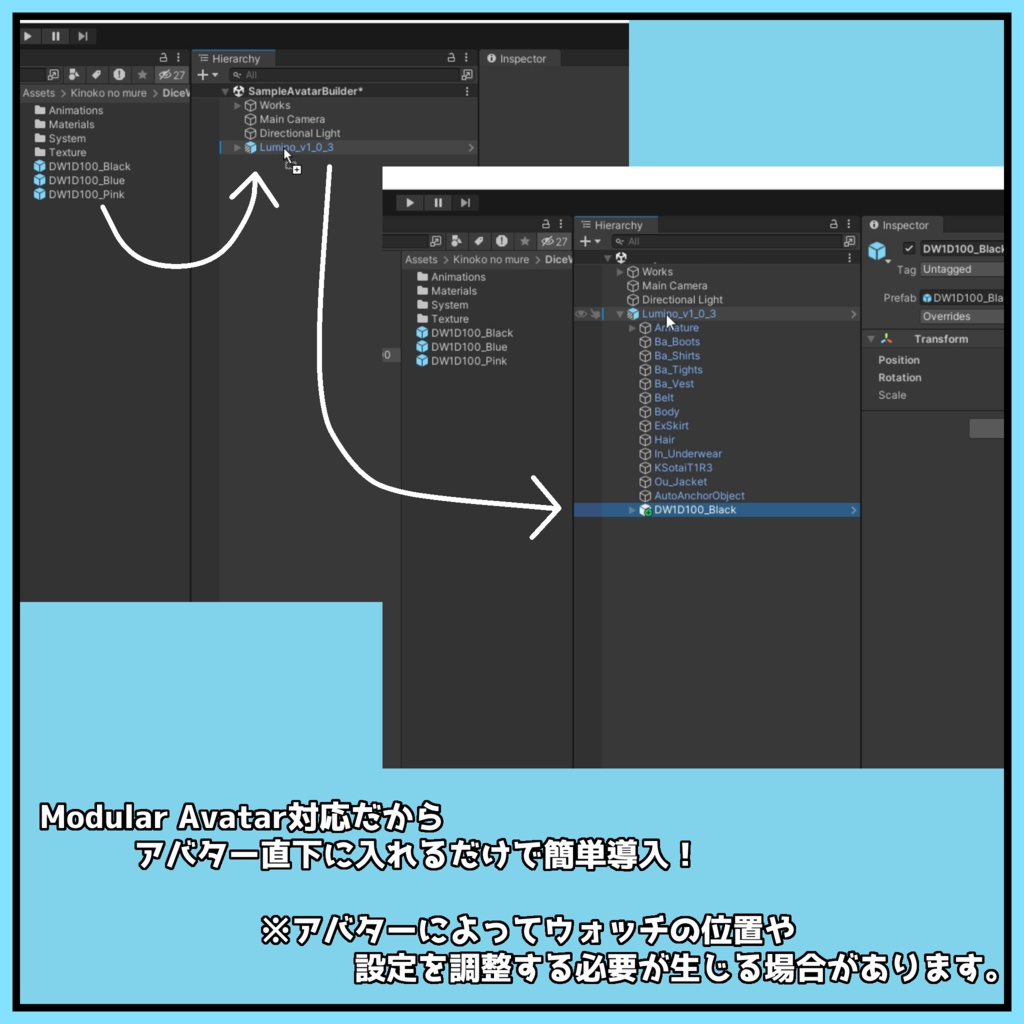 【VRChat用アバターギミック】ダイスウォッチ1D100