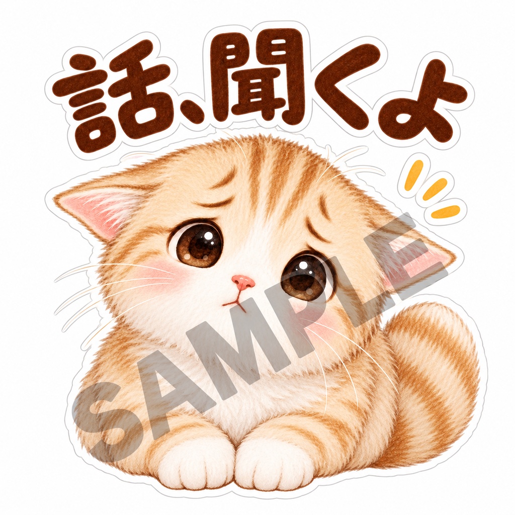 甘えんぼ猫と気づかい猫のひとことステッカー16枚