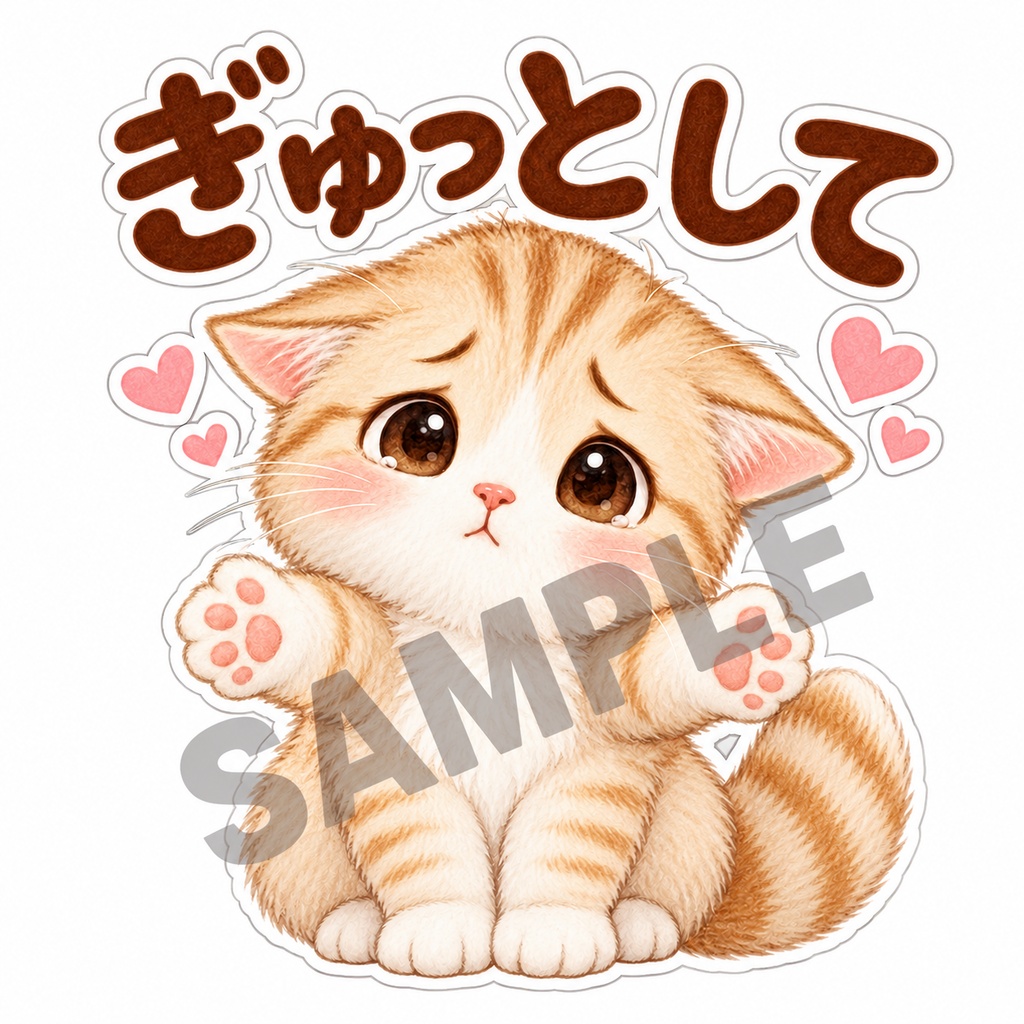 甘えんぼ猫と気づかい猫のひとことステッカー16枚