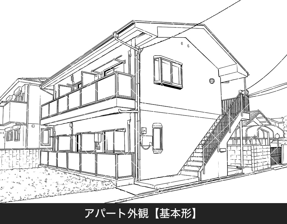 デジタル線画素材集〈アパート・マンション編〉