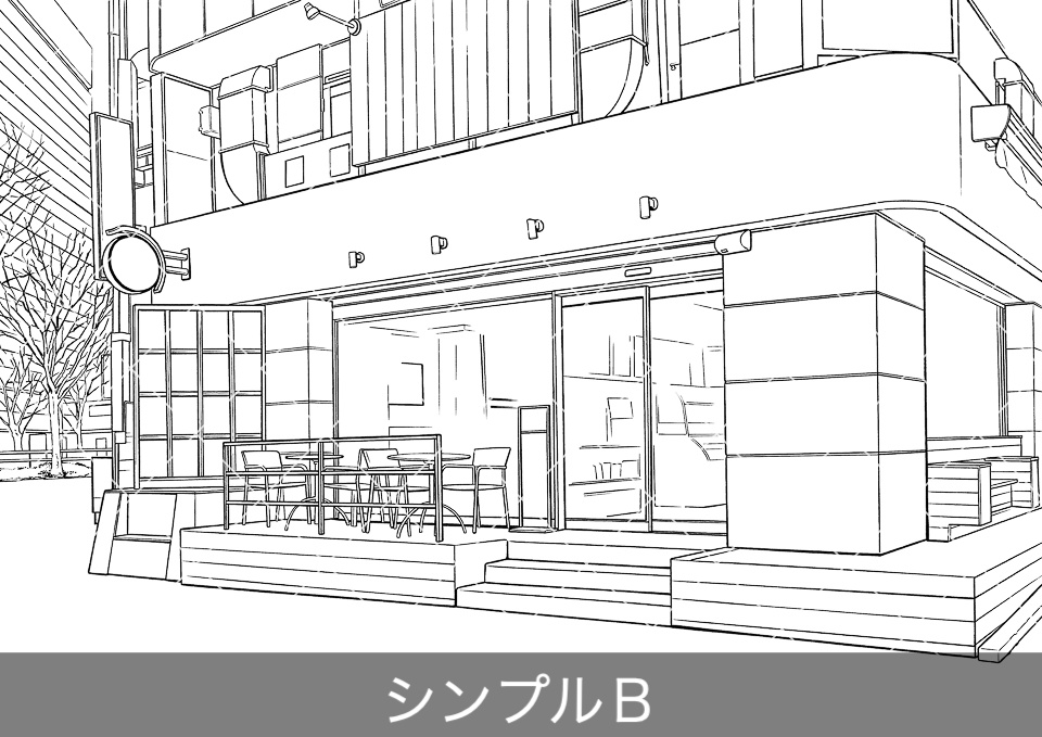 デジタル線画素材集〈お店・施設編 Aセット〉