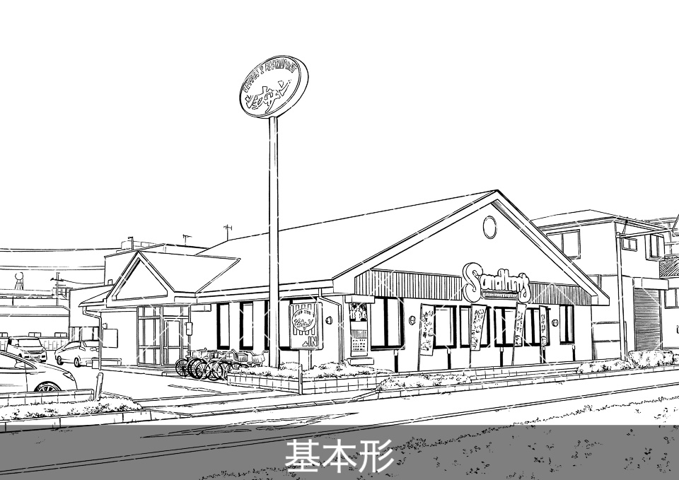 デジタル線画素材集〈お店・施設編 Aセット〉