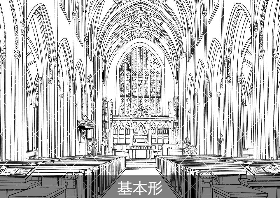 デジタル線画素材集〈教会・古城・旧市街編〉