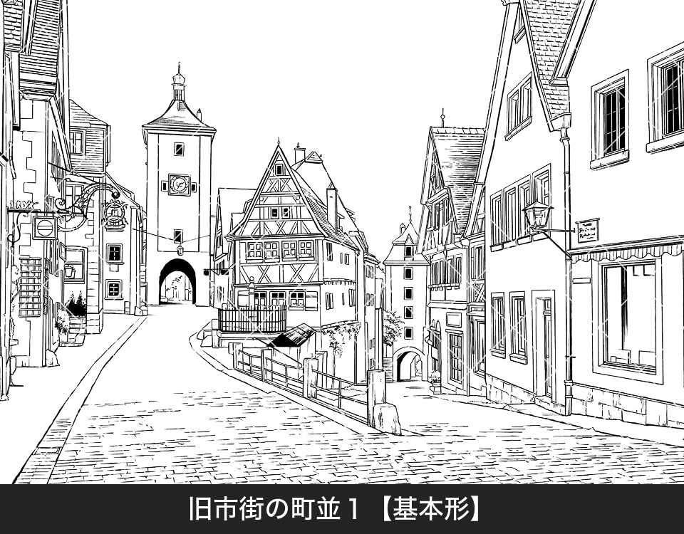 デジタル線画素材集〈教会・古城・旧市街編〉