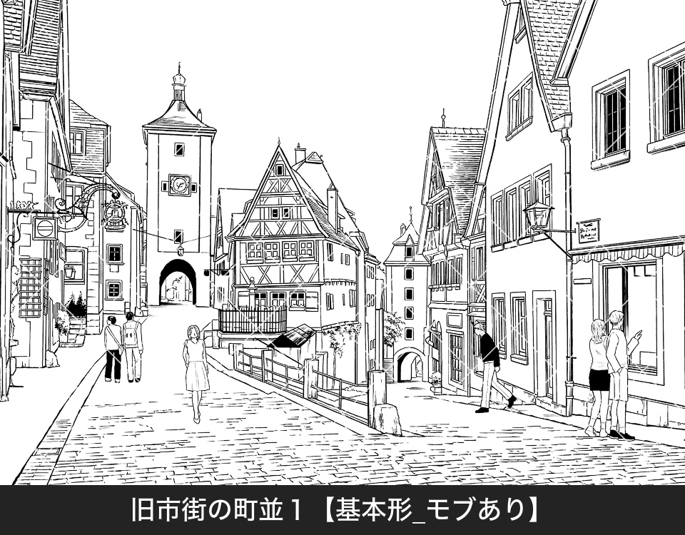 デジタル線画素材集〈教会・古城・旧市街編〉