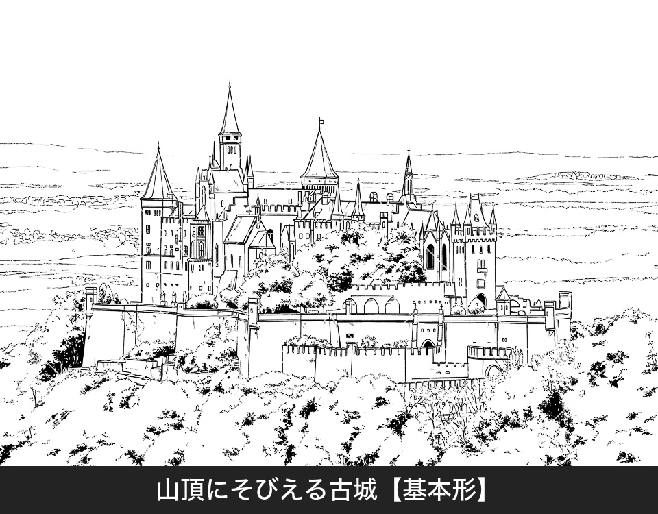 デジタル線画素材集〈教会・古城・旧市街編〉
