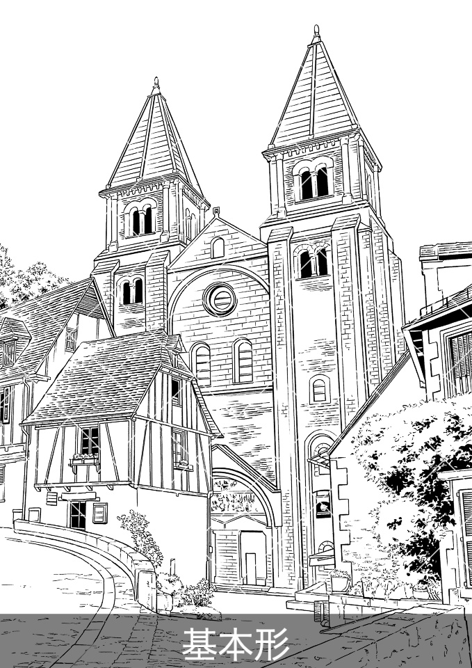 デジタル線画素材集〈教会・古城・旧市街編〉