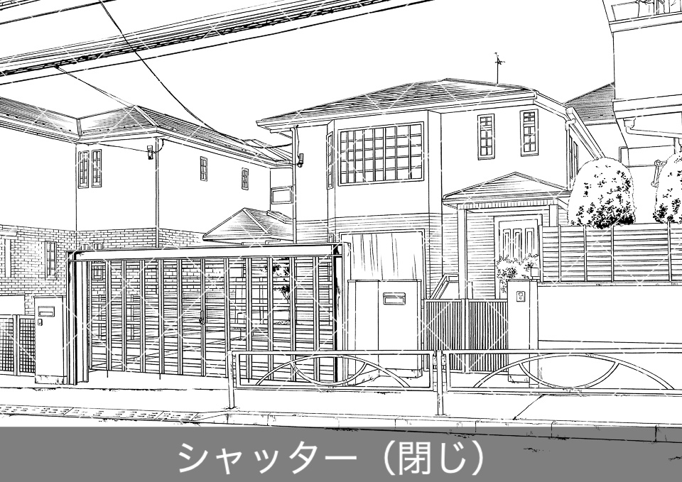 デジタル線画素材集〈一戸建て編 Aセット〉