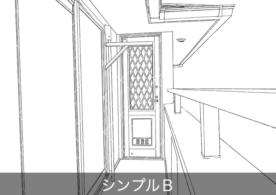 デジタル線画素材集〈一戸建て編 Bセット〉