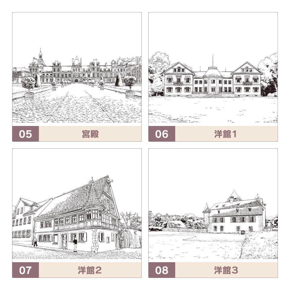 ✨NEW✨【2024夏新刊】デジタル線画素材集〈洋館・宮殿・旧市街編〉